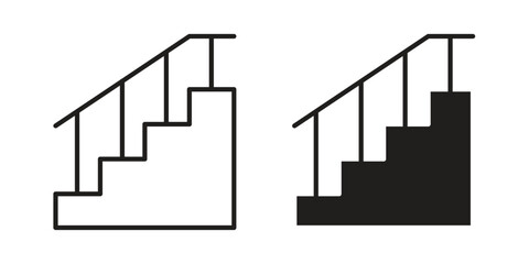 Stairs icon vector illustration on a transparent background.