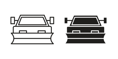 Snowplow icon vector illustration on a transparent background.
