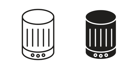 Smart speaker icon vector illustration on a transparent background.