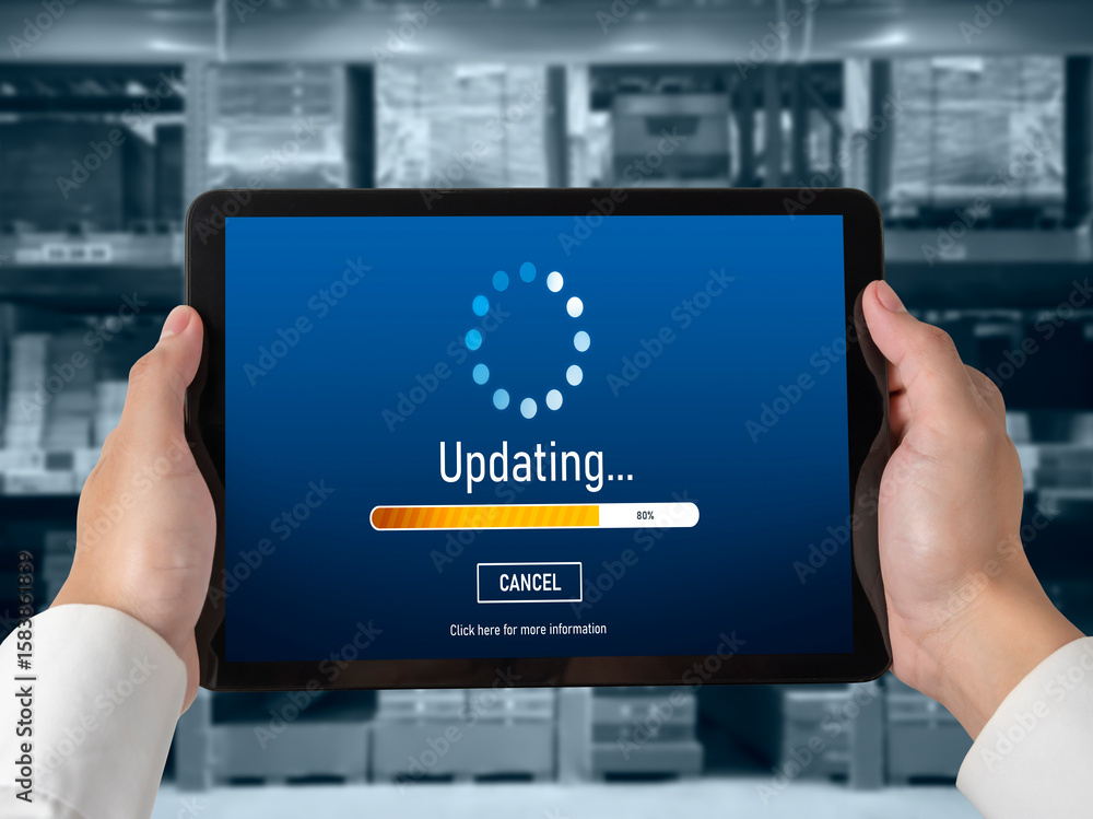 Aufkleber software update on computer for modish version of device software upgrade