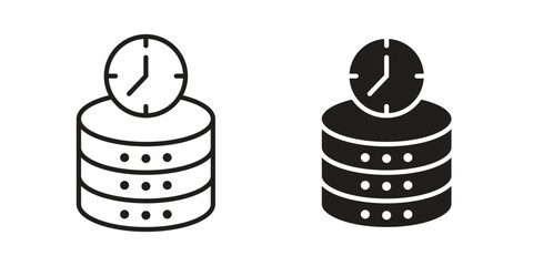 Real time data icon vector illustration on a transparent background.
