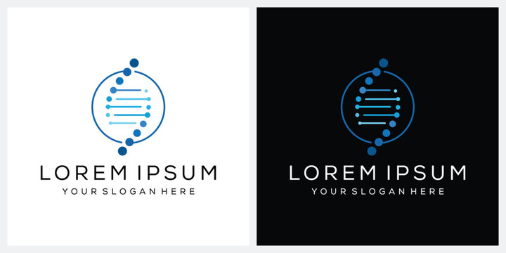 simple helix technology logo design vector template