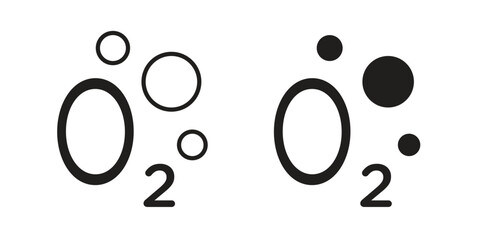 Oxygen O2 icon vector illustration on a transparent background.