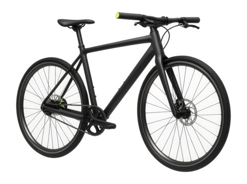 Lightweight commuter bike with a carbon fork and flat handlebars