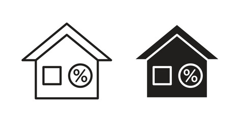 Mortgage rate icon vector illustration on a transparent background.