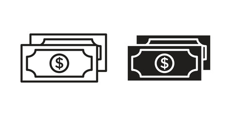 Money icon vector illustration on a transparent background.
