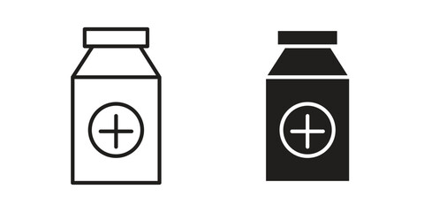 Medicine bottle icon vector illustration on a transparent background.