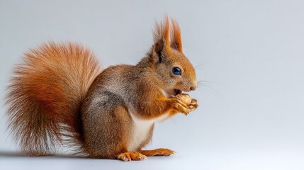 Fototapeta premium Red Squirrel Eating Nut (1)