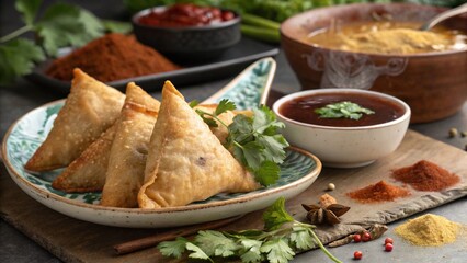 samosas fried indian cuisine