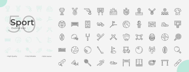 Sport Line Editable Icons set. Vector illustration in modern thin line style of sport icons: sport, game, competition, etc