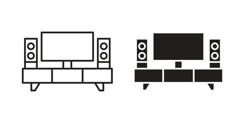 Home cinema icon vector illustration on a transparent background.