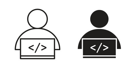 Hacker icon vector illustration on a transparent background.