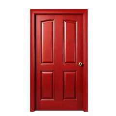 Obraz premium Red wooden door isolated on transparent background