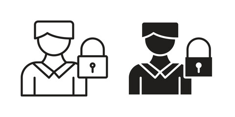 Guarantor icon vector illustration on a transparent background.