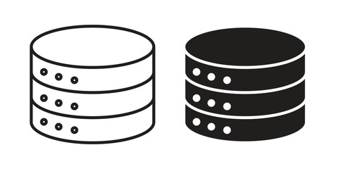 Cylinder database icon vector illustration on a transparent background.