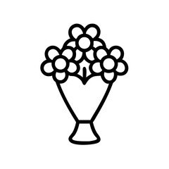 Bouquet of flowers in a vase as a housewarming gift icon  