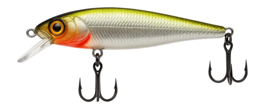 Suspending jerkbait with lifelike eyes for targeting walleye