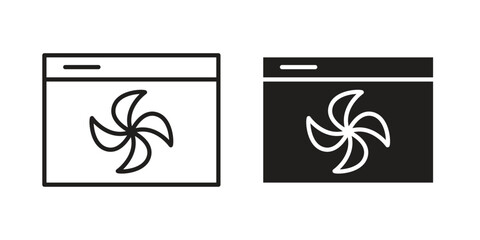 Convection turbofan stove icon vector illustration on a transparent background.