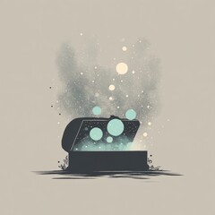 Open treasure chest with celestial light