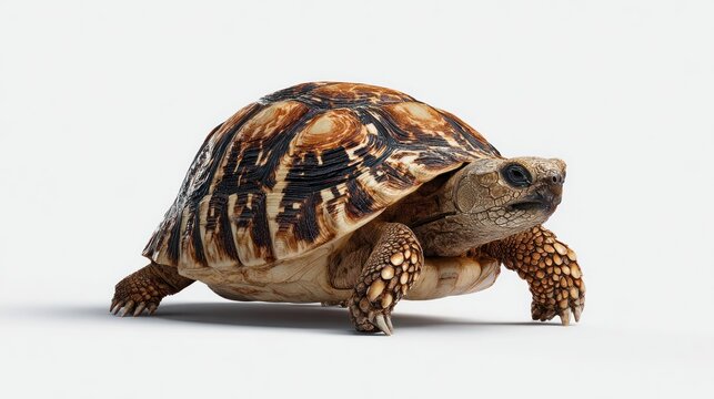 Tortoise on white background