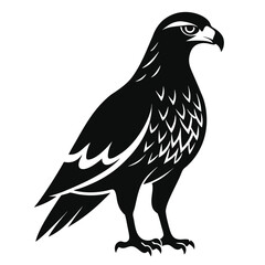 Striking Silhouette of a Majestic Eagle Standing Tall, Depicted in a Vector Style
