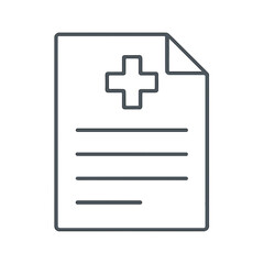 Obraz premium Medical certificate document with a cross symbol and blank lines 