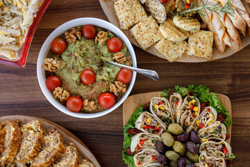 Delicious spread of various appetizers at a festive gathering