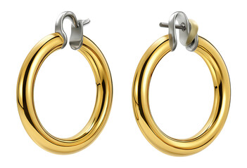 Gold hoop earrings with a smooth polished finish