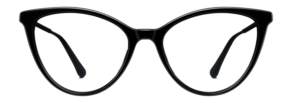 Plastic cat-eye sunglasses with gradient lenses and thin frames