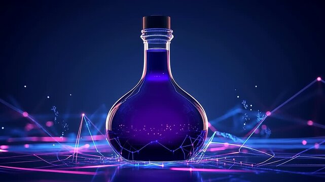 Mystical Elixir: A Digital Potion in a Dark, Neon Universe