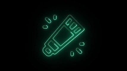 Toothpaste Tube Animation with Glowing Lines on Black Background