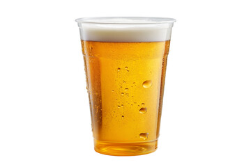 Cold Beer Ale in Plastic Cup PNG Transparent Background