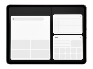 Tablet with split-screen functionality and multi-window support for multitasking during meetings