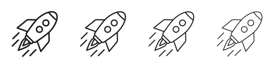 Space rocket line icon. Business launch concept. © Maksim