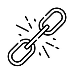 Broken chain icon representing human rights and justice  
