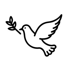 Dove holding an olive branch as a symbol of peace and justice  