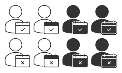 Worker attendance calendar icon. Illustration vector