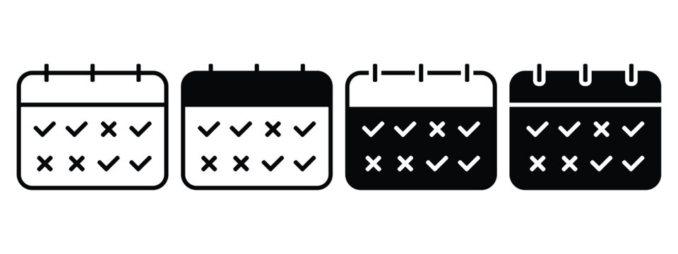 Attendance calendar icon. Illustration vector