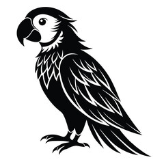Majestic Macaw Silhouette Bold and Striking Design a Symbol of Tropical Beauty and Wildlife Conservation