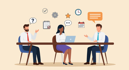 Collaborative Workspace Business Team Brainstorming Ideas and Planning Together for Project Success