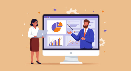 Online Business Presentation with Data Visualization and Team Collaboration for Success