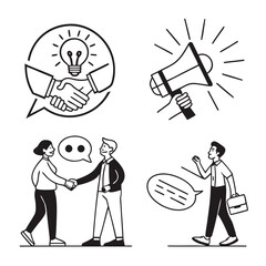 set of funny cartoon businessman