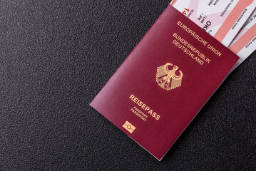 German passport, German document for travelling, border crossing
