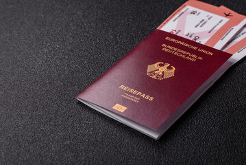 German passport, German document for travelling, border crossing