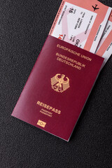 German passport, German document for travelling, border crossing