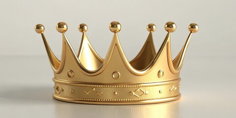 Exquisite golden crown with spherical ornaments resting on a pristine surface