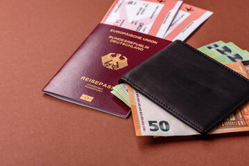 German passport, German document for travelling, border crossing