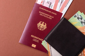 German passport, German document for travelling, border crossing