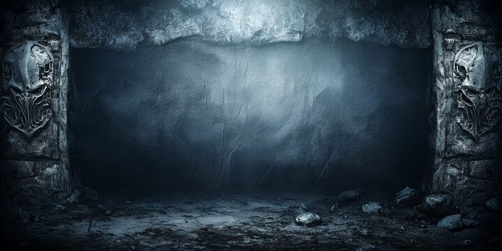 漆黒石の豪華バロック額縁 ― コピースペース付き背景