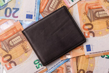 Paper money, euro notes, cash for savings and investments. Euro paper cash